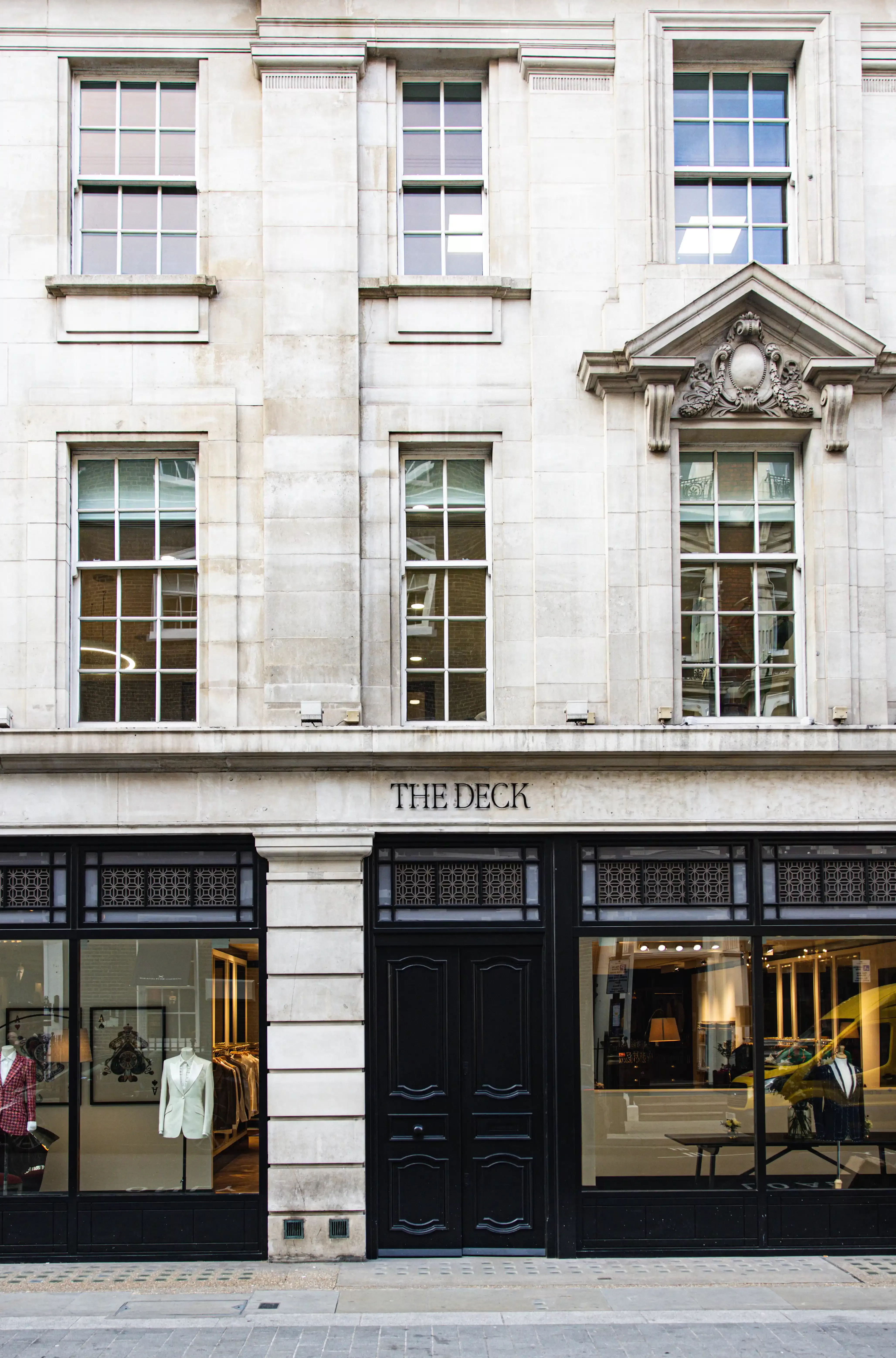 Exterior of The Deck's new shopfront at no. 32 Savile Row