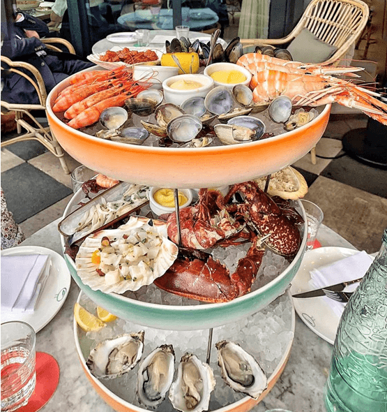 Three tier seafood platter