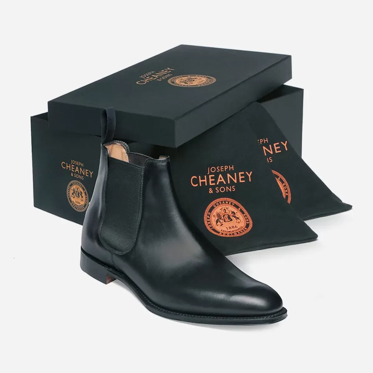 Joseph Cheaney & Sons black leather Chelsea Boots