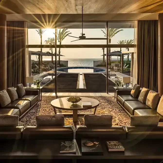 Inside the three-bedroom, luxury Arabian style Bulgari Villa at Bulgari Resort and Residences, Dubai.